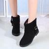 Зимние ботинки осень и зима новые круглый носок шерстяной верх удобная подкладка для ног короткие ботинки