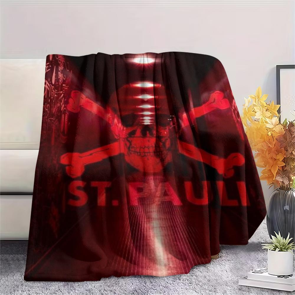 1PC ST pauli Print Flannel Blanket, High quality Comfortable for All Seasons, Home Decor, Warmth and Comfort, Perfect for Christmas Gifts183