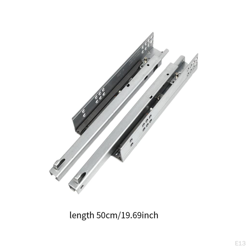 2 Pieces Drawer Slides Under Mount Glide Hide Drawers Track for Bath