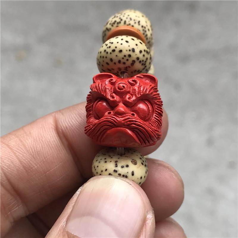 Натуральный фиолетовый и золотой песочный лев с бусами Xing Yue Bodhi Abacus, киноварные бусины Будды, ручная веревка