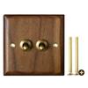 Stylish Black Walnut Wood Wall Lamp 86mm Light Switch Toggle Switch Brass Lever