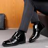 Мужские высокие кожаные туфли без застежек: Теплая, модная зимняя обувь для деловых и повседневных образов