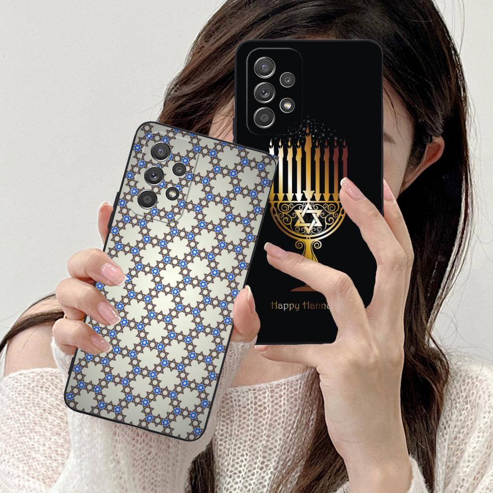 Еврейский чехол для телефона Ханука для Samsung Galaxy A56 55 54 53 52 51 36 35 34 23 16 15 5G Цветной чехол Красивый роскошный чехол