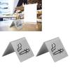 No Smoking Table Sign Stainless Steel Double Sided Tent  