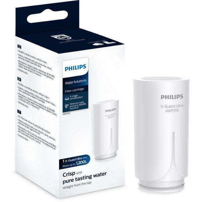Cartouche filtrante - Philips - AWP315 - Ultrafiltration - Réduit chlore et plomb - Filtre 99,99 % bactéries