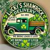 Деревянная винтажная деревянная табличка Lucky'S Shamrock Delivery - высококачественная круглая табличка в виде венка, подходит для двери, стены, дома, комнаты, фермы, улицы, магазина
