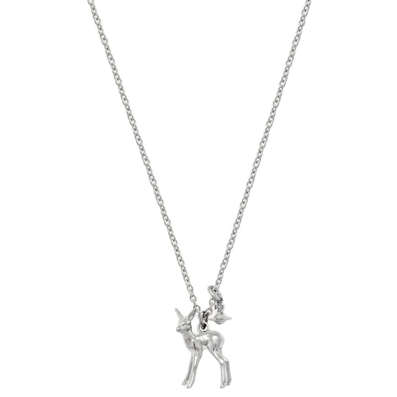 VIVIENNE WESTWOOD Колье-подвеска Monette Saturn в форме оленя, одинаковый стиль для мужчин и женщин, серебро 630203I3-02P019