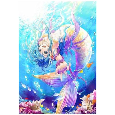 Алмазная картина Аниме Русалка Diy 5D Алмазная вышивка крестиком