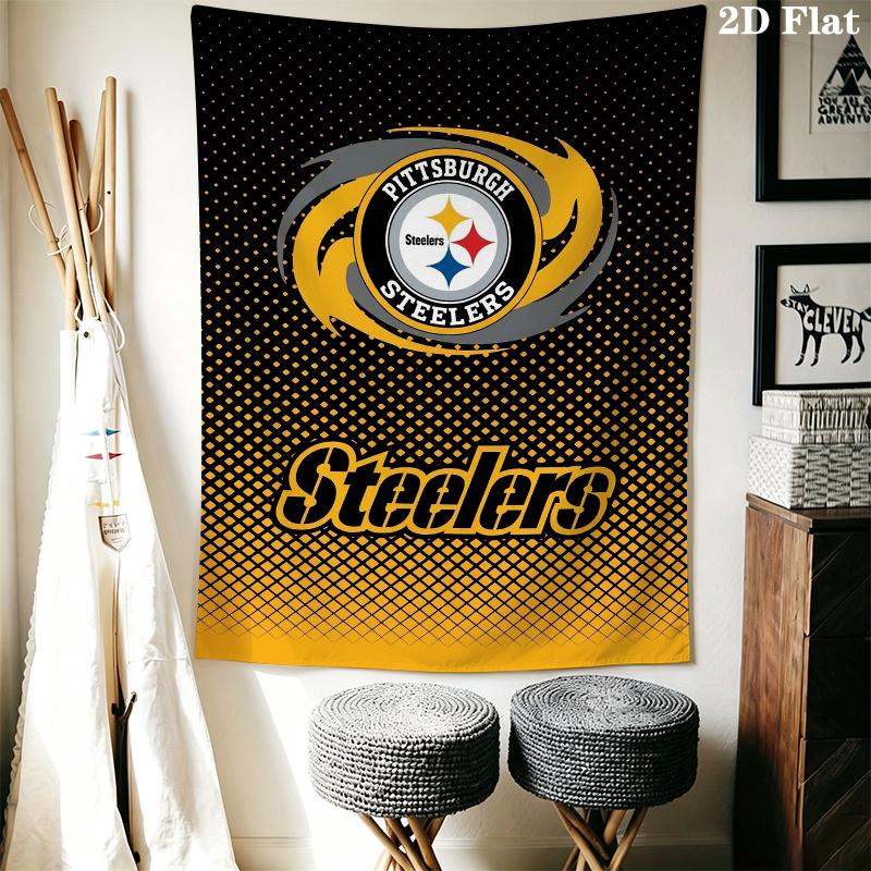 Pittsburgh Steelers Wall Tapestry Aesthetic Wall Hanging Printed Fabric Blanket Decorative Tapestries for Bedroom Living Room Home Decor
