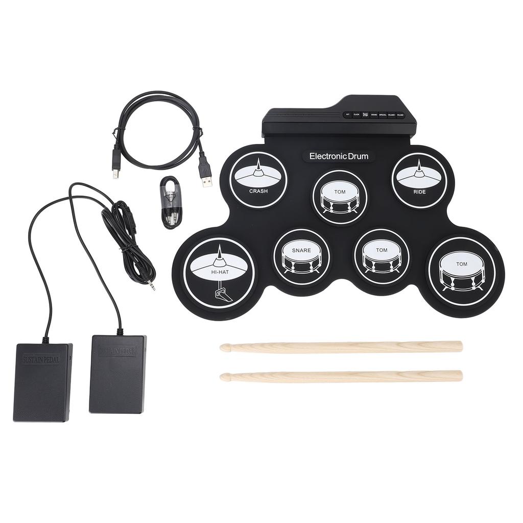 Hand Roll Electronic Drum Portable USB Electronic Drum Pad Foldable Silicone Hand Roll Electronic