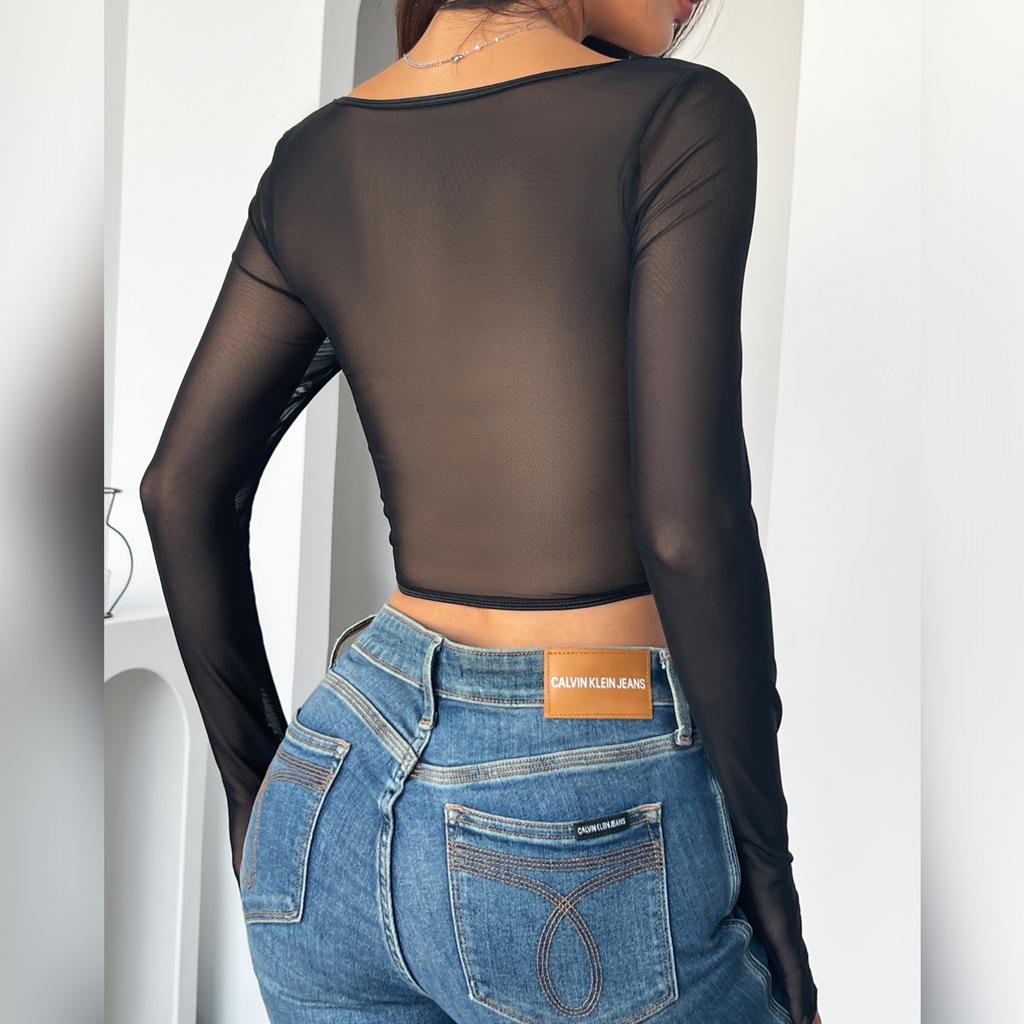 Women's Autumn Long Sleeved Spice Girls Wrapped Chest Gauze Gauze Top