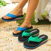 Fashion Women Rainbow Slippers Comfortable High Heels Flip Flop Wedge Shoes Women Summer Outdoor Sandals Platform Slippers Slides Women