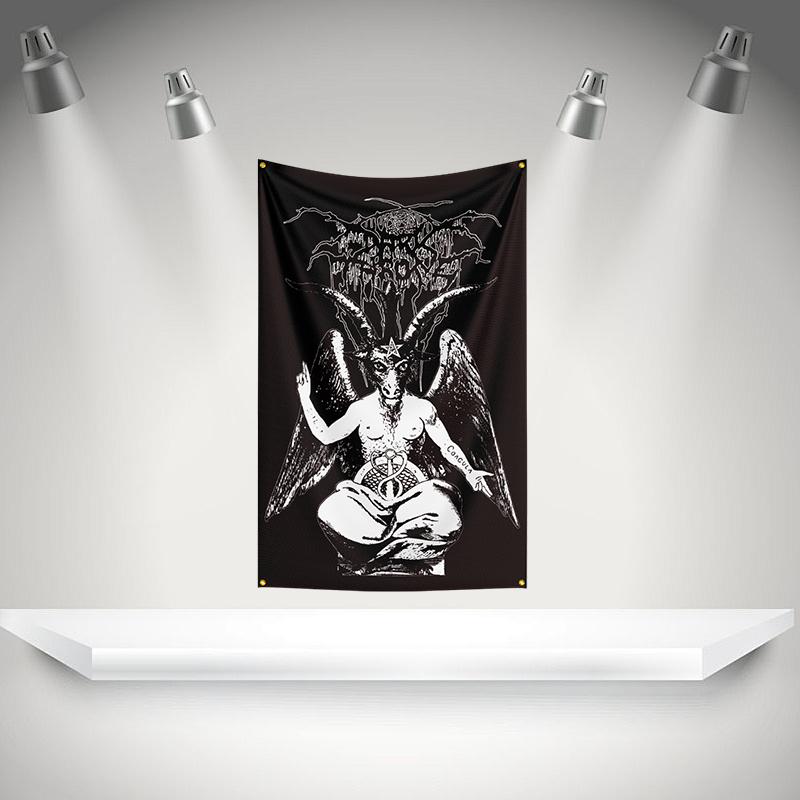 D-Darkthrones Flag Rock Music Band Banner HD Printing Tapestry Exhibition, Music Band Fans, Garage Decor