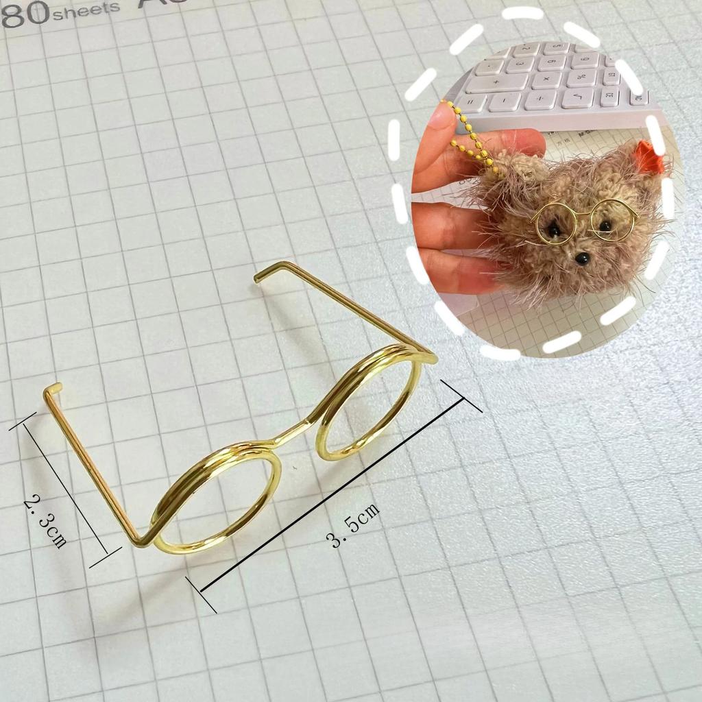 5PCS Mini Doll Glasses Retro Metal Round Frame Lensless Eyewear Sunglasses For Barbie Dolls Wire Strip Stick DIY Accessorie