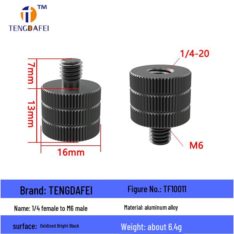 Reversible 1/4" Male To 3/8" Female Adapter for Camera Tripod Ball Head with M4-M8 Conversion Screws
