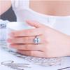 Gica Gema Real 925 Sterling Silver Rings For Women Gemstone Aquamarine Sky Blue Topaz Ring Cushion Romantic Gift Engagement Jewelry