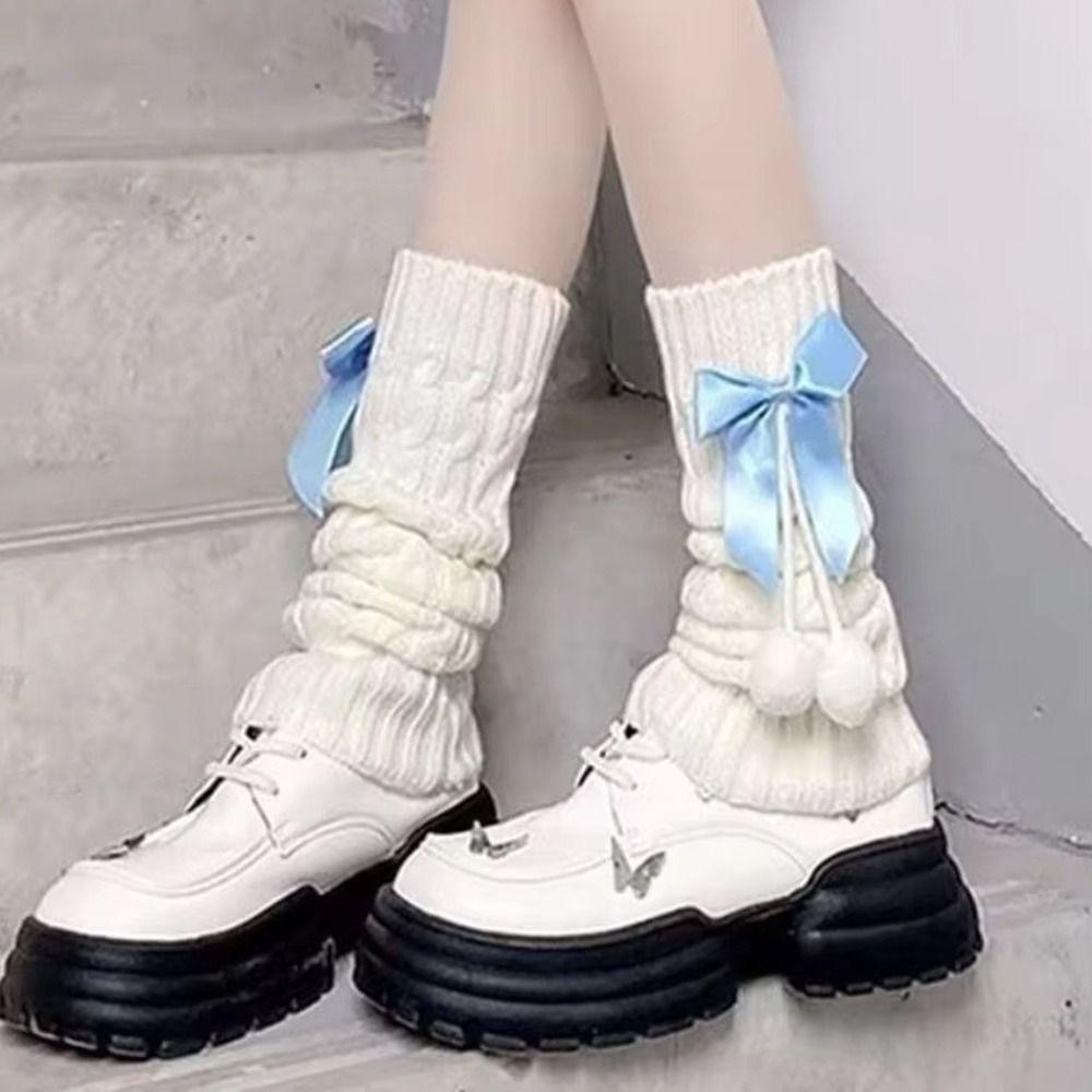 Lolita Knitted Leg Warmers Thermal Slouchy Leg Warmers Cute Leg Covers