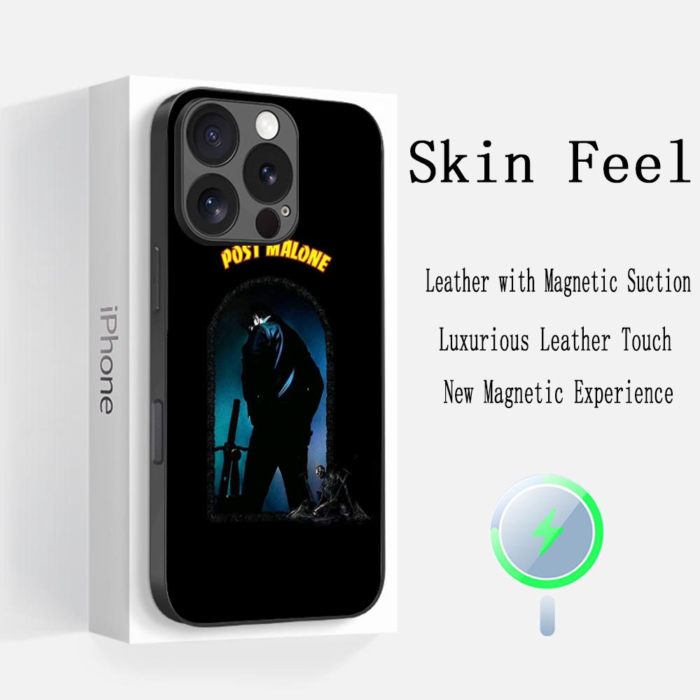 Hip Hop Rapper Post Ma-olne Phone Case For iPhone 17 16 15 14 13 12 Plus Pro Max High-end Luxury Magsafe Sheepskin