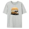 Fashion pattern Tshirt  100 cotton printed shortsleeved coffee bus pattern highquality street fashion tshirt