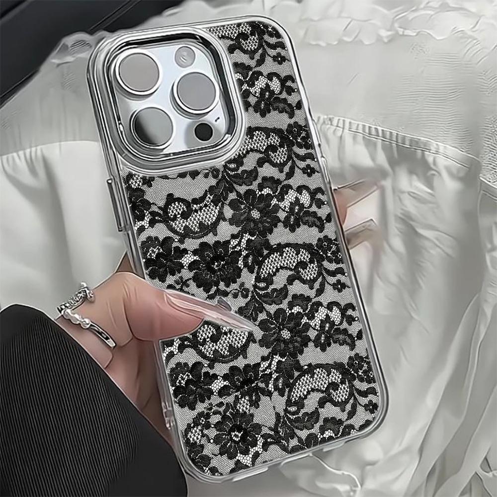 Sexy Lace Phone Case For Iphone 16 17 15 Pro Max 14 Plus 13 12 11 17Air 17E 16E Funda Phone Cover Anti-Fingerprint Coque
