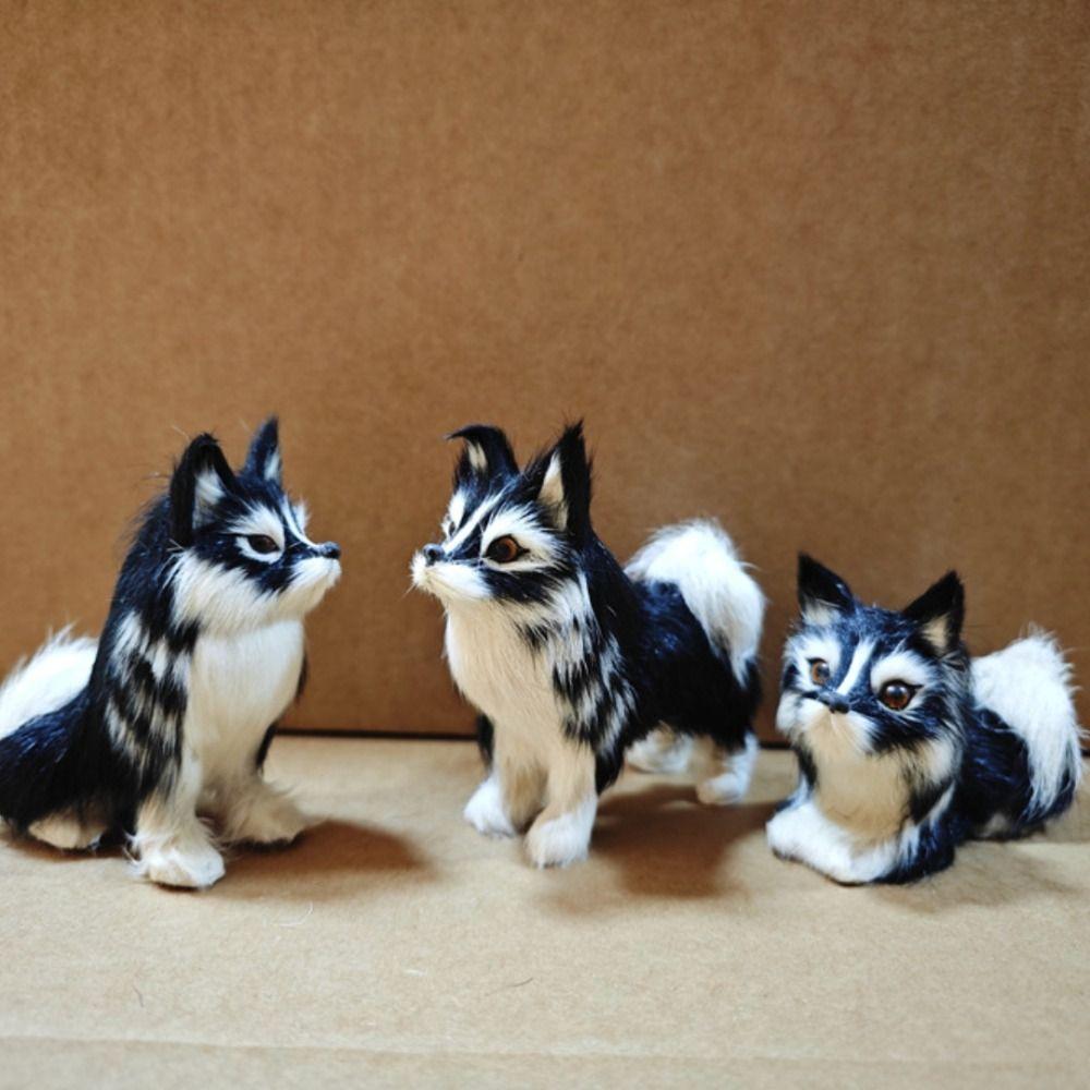 Белый и черный плюшевый волк-собака кукла привлекательные глаза собака мягкая плюшевая кукла домашний декор