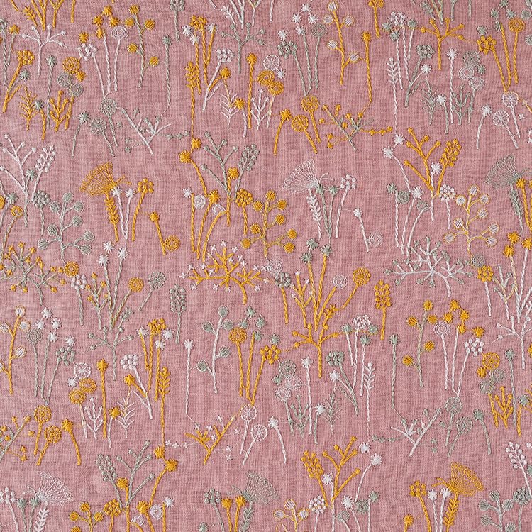 120cm Wide X 95cm Long Vintage Floral Embroidered Ramie Cloth Fabric for DIY Crafts (Blue)