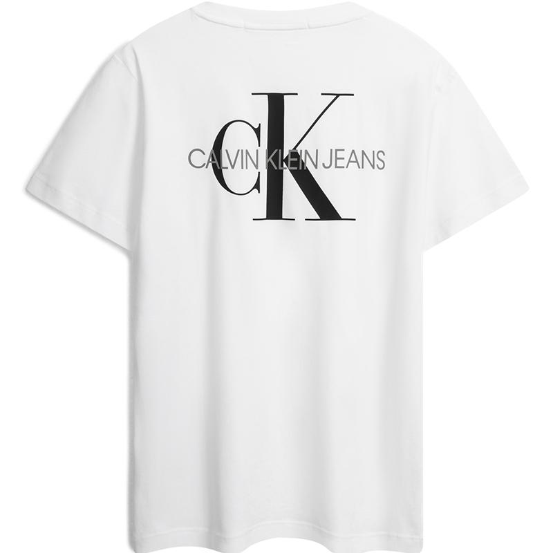 Calvin Klein Футболка унисекс с надписью «Письмо» из чистого хлопка с дышащим принтом, белые топы унисекс J319634YAF