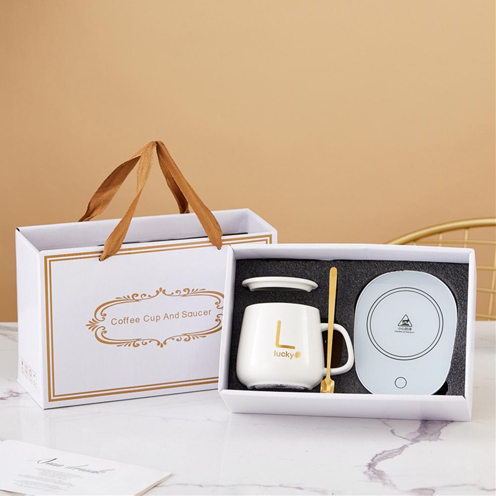 55℃ Умная кружка для кофе, электрическая керамическая кружка для подогрева чая с молоком на 400 мл, многофункциональный набор чашек с термостатом для подарка