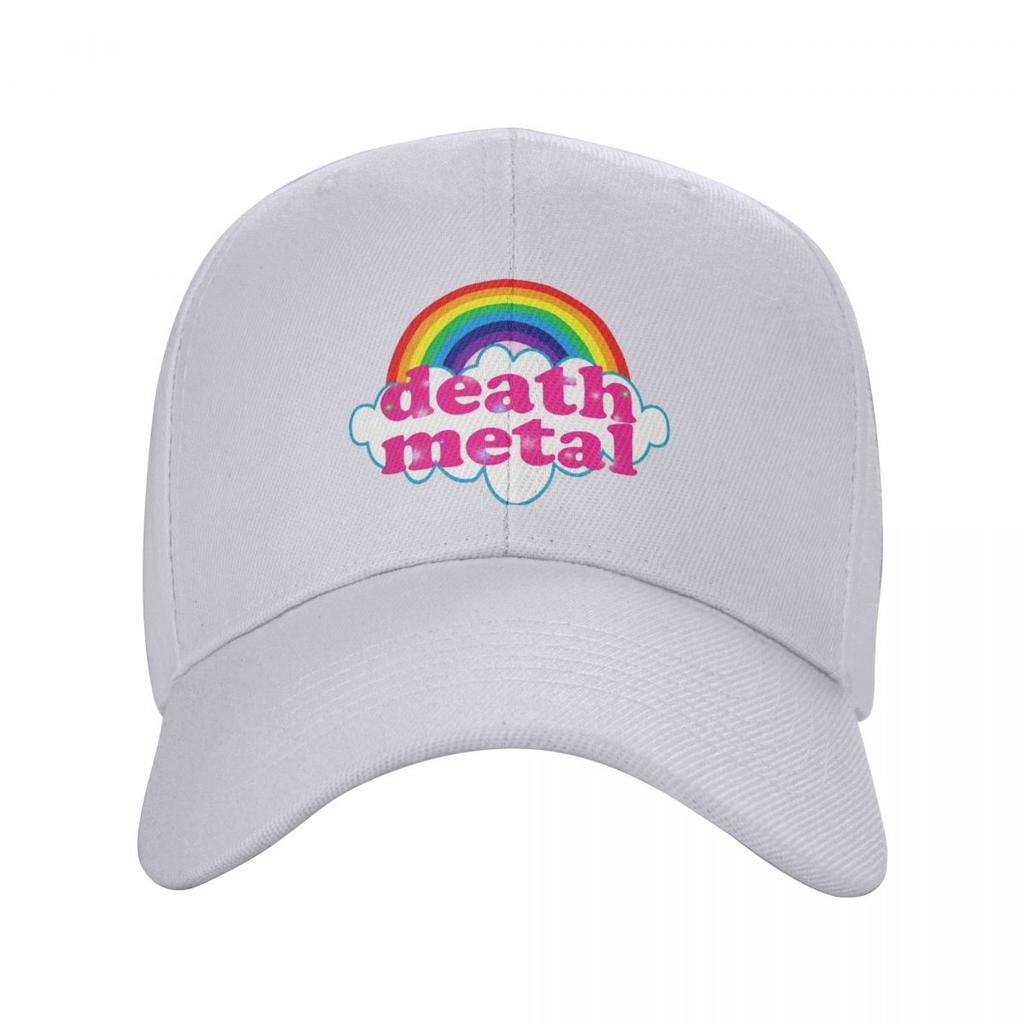 Custom Fashion Unisex Rainbow Rock Music Death Metal Baseball Cap Adult Adjustable Dad Hat for Unisex Sun Protection Snapback Hats