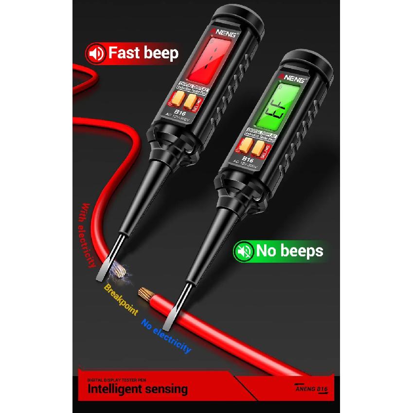 ANENG B16 Intelligent Digital Induction Test Pen 12V-300V Non Contact Test Pen Zero Wire Breakpoint Detection with Backlight