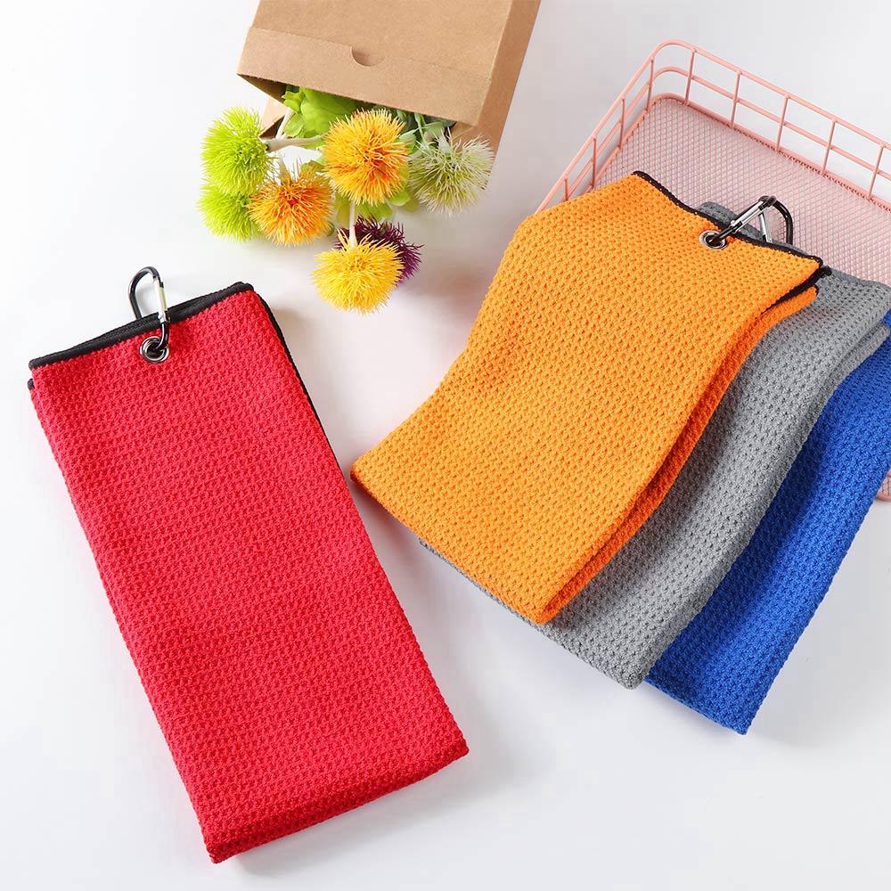 Cotton Microfiber Balls Hands Cleans Clubs Golf Towel With Carabiner Hook Cleaning Towels
