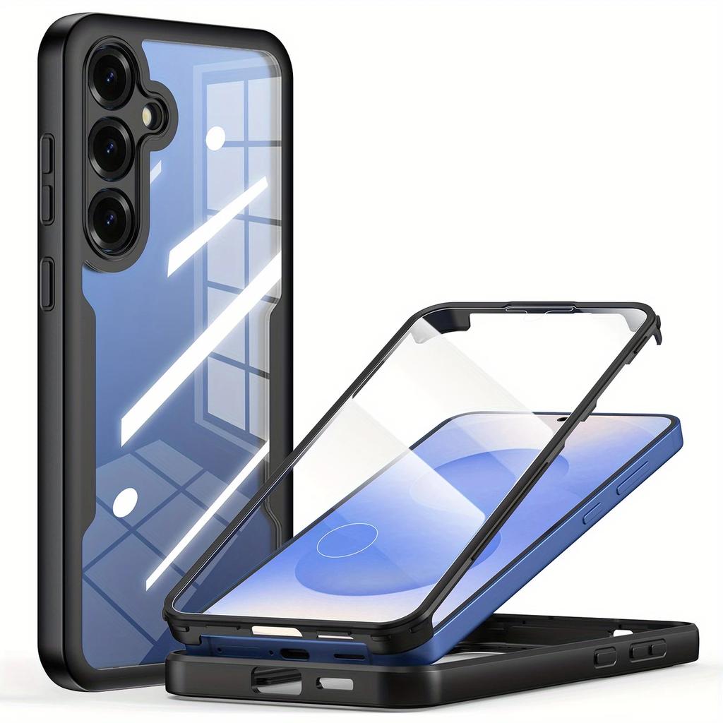Прозрачный чехол для телефона с полной защитой 360 градусов для Samsung Galaxy S25 S24 S23 S22 S21 Ultra, чехол с защитой экрана для SAM A15 A14 A54 A53