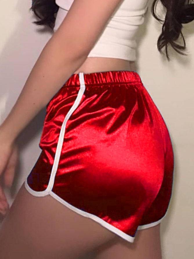 Женские шелковые летние шорты для йоги в европейском и американском стиле — сексуальные, повседневные шорты