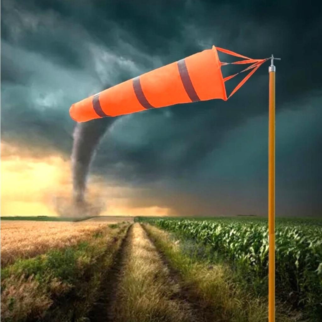 Leiasnow Набор для измерения скорости ветра и ветра и ветра и светящийся набор ветровых рукавов, 80 см, 6, Направление, Сила, Мощность, Светоотражающий, (Апельсин &