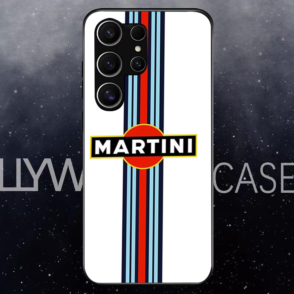 Чехол для телефона Racing M-Martini-ES для Samsung S25 Edge Ultra S23 S22 S21 S20 Ultra Plus S24 Fe A54 A53 A25 Стеклянная крышка