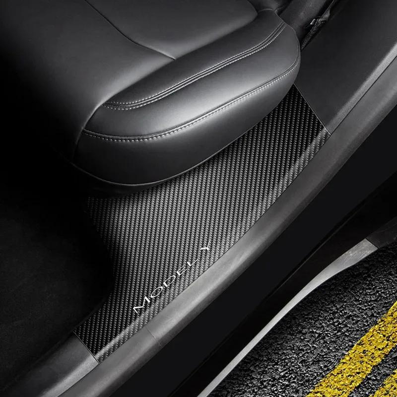 For Tesla Model Y Rear Row Built In Threshold Bar Protection Rear Refi Sill Stripe Cover Door Accessory Inner Pedal Protect