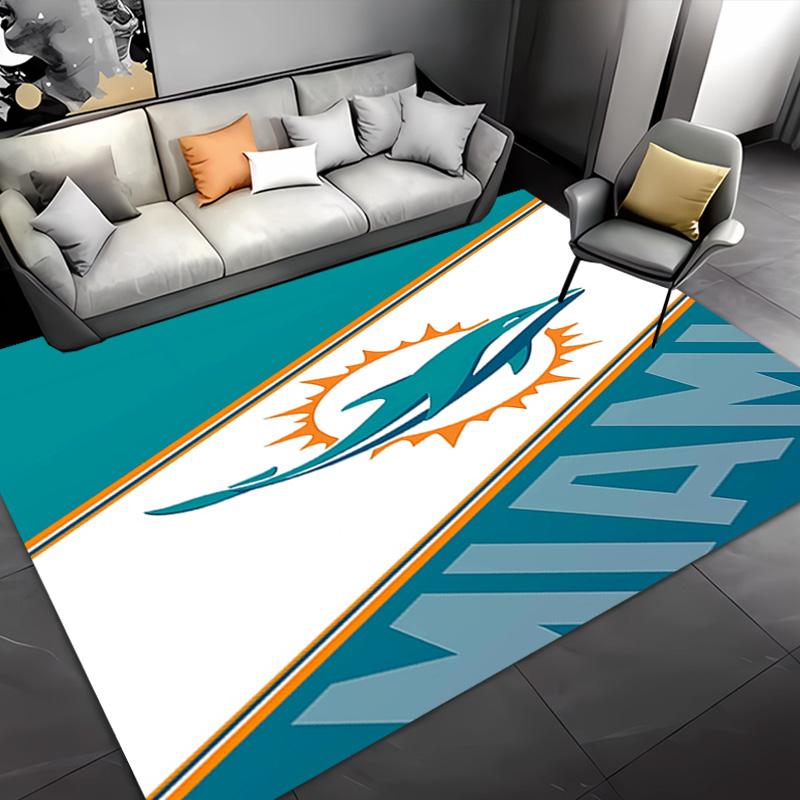 1pc Miami Dolphins logo Entrance Mat, Non-Slip Mat Area Rug,Room Decor, Outdoor Decor, Kitchen Rug,Doormat - Machine Washable, Easy to Clean
