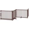 8 Piece Foldable Dog Gate with Door Brown 640 cm Poplar Wood