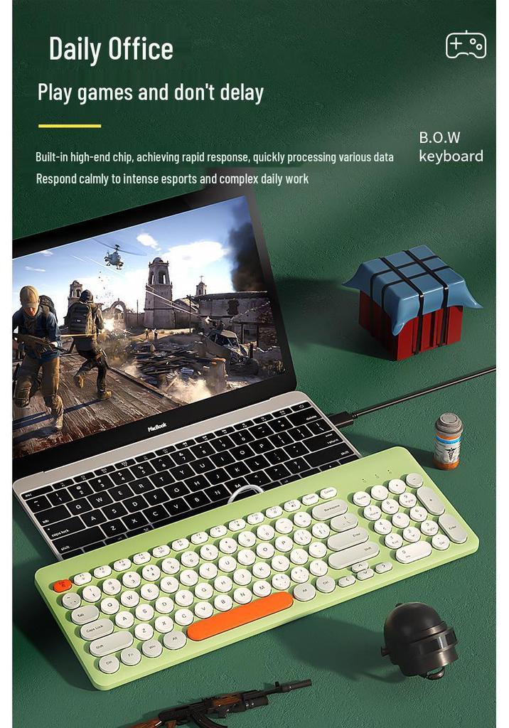 BOW Hangshi K221 USB Проводная клавиатура для девочек - Для настольного компьютера и ноутбука