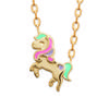 [R7710] - Gold Plated Necklace 'Licorne My Unicorn' Multicolored Gold - 37 Cm 12x12 Mm