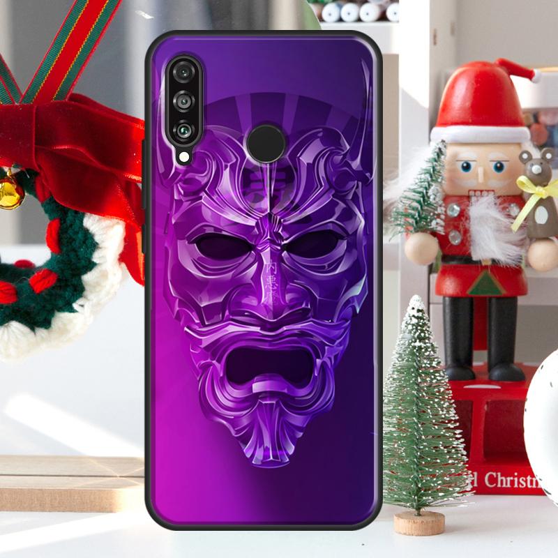 Japanese Oni Hannya Demon Mask For Huawei Nova 9 10 SE 11 Pro Y60 Y70 Y90 Y61 Y91 Y72 Y73 12i 11i 8i P20 P30 P40 Lite Case