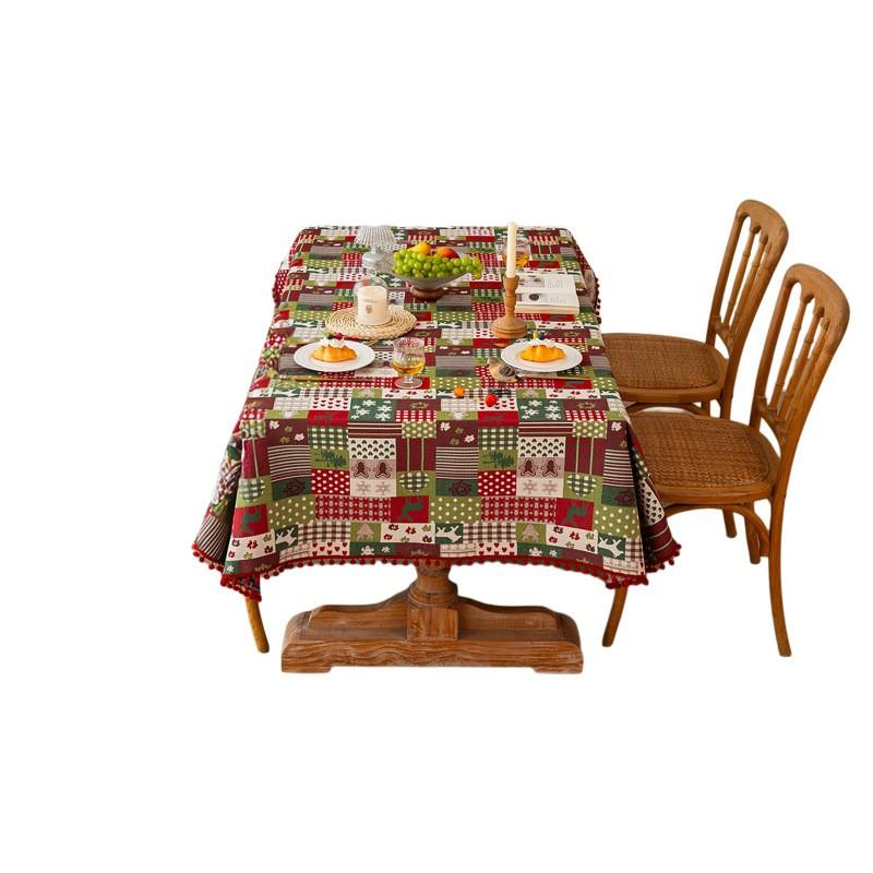 Vintage American Tablecloth Waterproof Oilproof Christmas Party Table Cover Premium Fabric