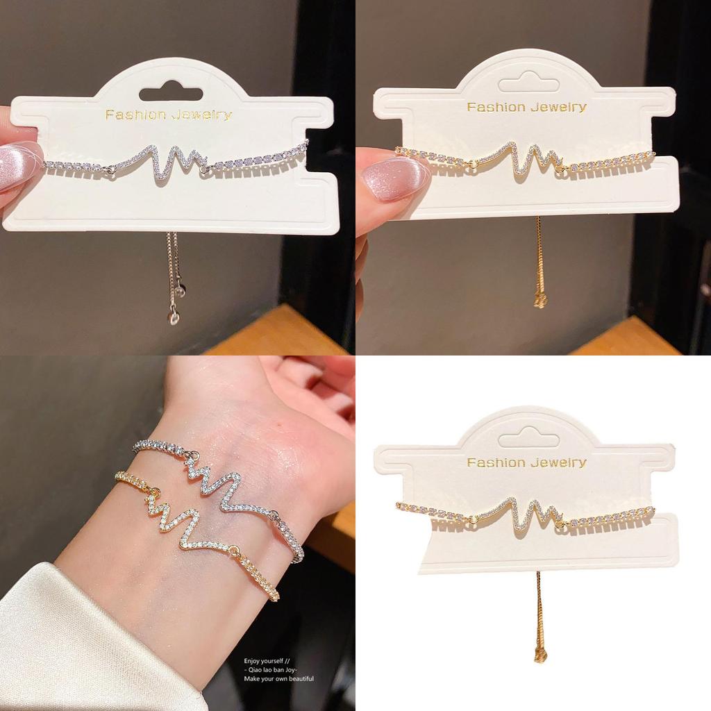 Браслет-подвеска в форме сердца из циркона со сверкающими камнями для женского модного аксессуара