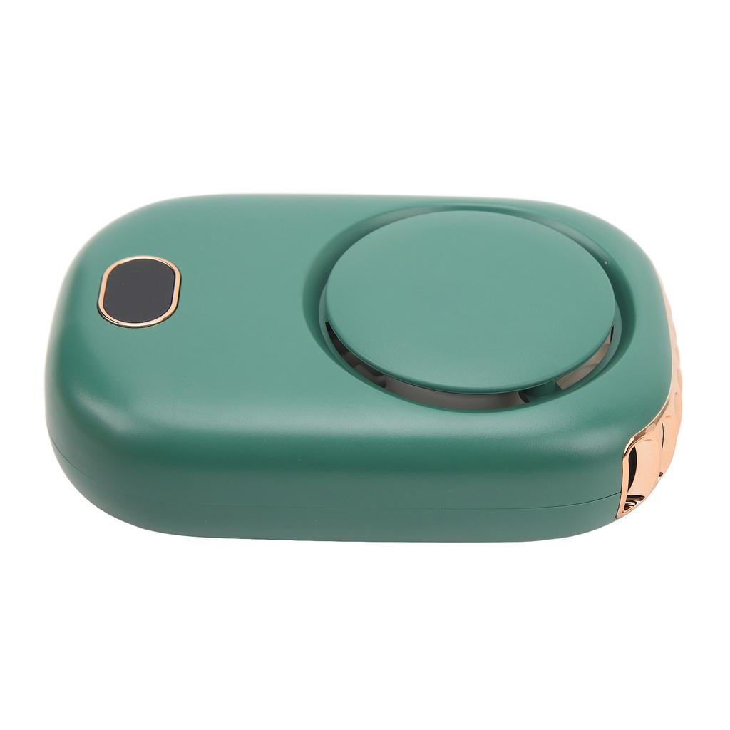 Hanging Neck Fan Portable USB Charging Leafless Fan Large Wind Power Display Hanging Neck Bladeless Small Fan Dark Green