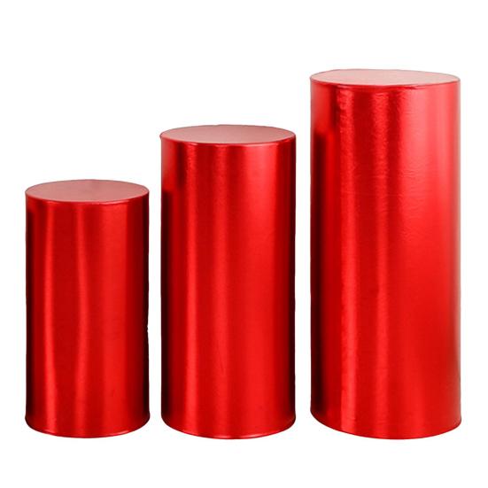 3 Pcs Party Cylinder Pedestal Stand Cover Plinth Pillar Decorative Sleeves Birthday Party Wedding Decor Dessert Base Wrap Cloth Party Planner