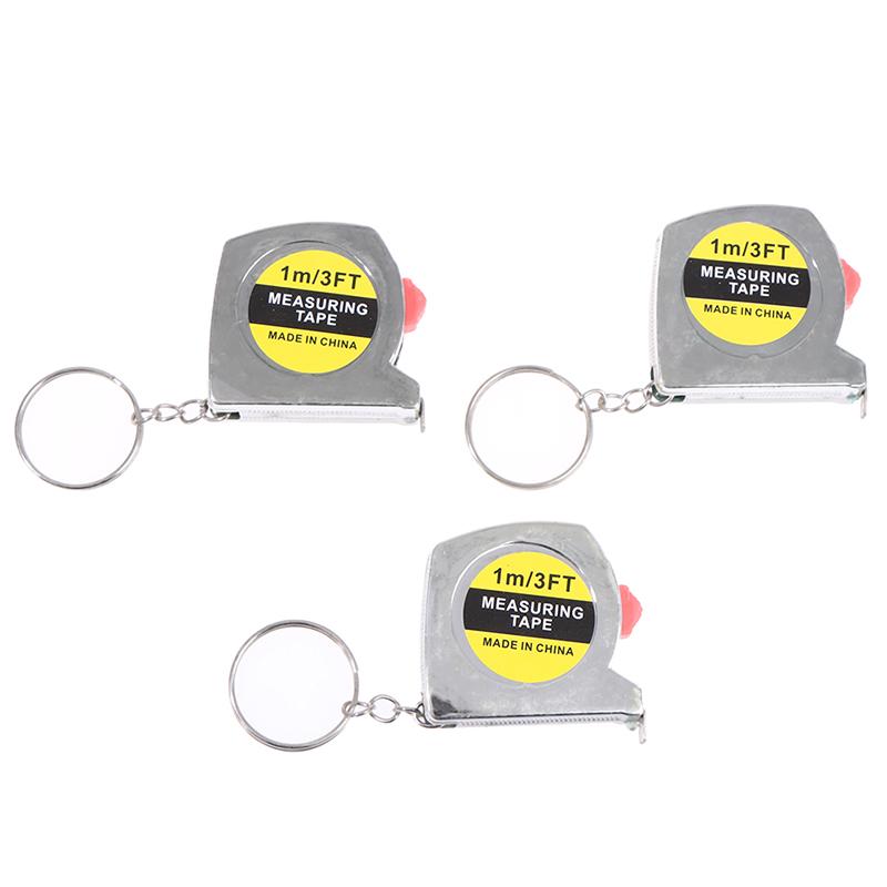 1M/3Ft Retractable Stainless Steel Pocket Measuring Ruler Tape Measure Keychain