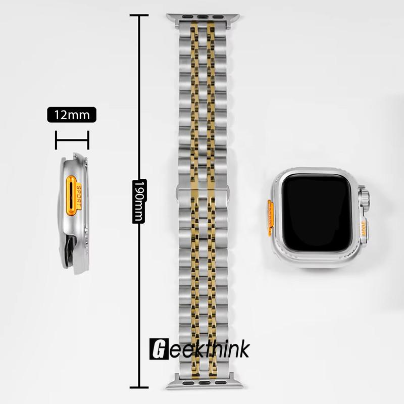 Металлический ремешок + Металлический корпус для Apple Watch Series 11 46 мм 42 мм Ultra 3/2/1 49 мм 45 мм 44 мм Ремешок для Series 11 10 9 8 7 6 5 SE2 SE3 4