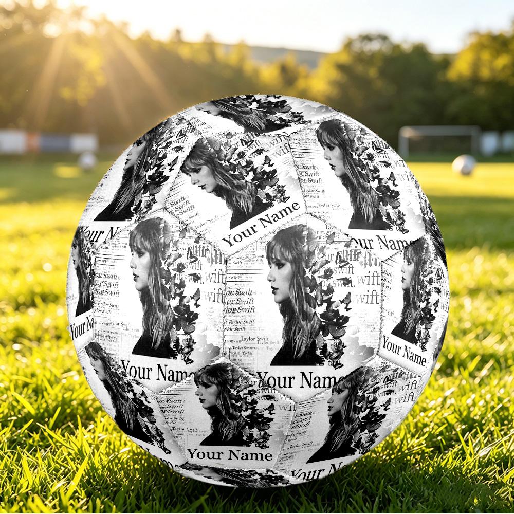 Taylor Swift Size 5 Football, Custom Name Text Personalized Soccer Ball Sport Training Gift