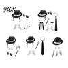 Complete Star Outfit Set Pop Rockstar Costume for Adults, Black Sequins Hat, Glasses, Gloves, Halloween Accessories Microphone, Role Play Cosplay
