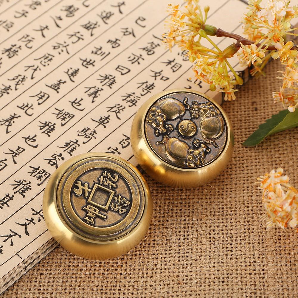 Латунные шестигранные декомпрессионные монеты для зарабатывания денег с изображением пяти императоров, медные монеты, орнамент